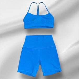Lululemon Athletica Nula sports bra align shorts Blue yoga Activewear Set